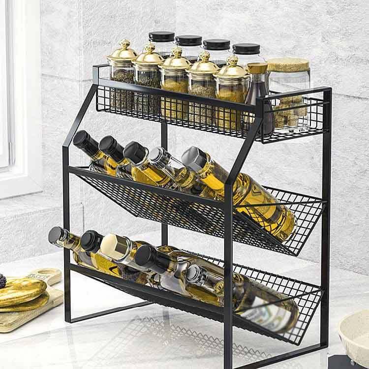 調味料ラック キッチンラック 調味料収納 調味料スタンド キッチン収納 スパイスラック 3段 シャンプーラック 直営ストア 浴室収納 収納棚 斜めラッ お酒 飲料