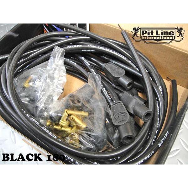 テイラー プラグコード ブラック180°☆汎用V8用 SBC/BBCキャデラック 