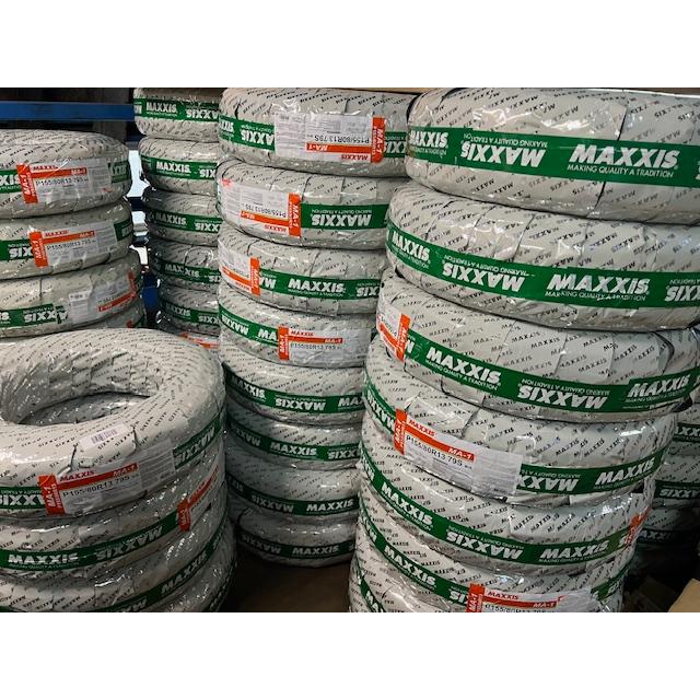 155/80R13格安4本セット 送料安い 4本セット155/80R13 ホワイトリボンタイヤ マキシス