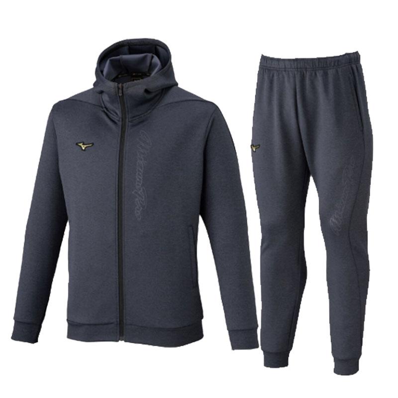 ミズノプロ　ストレッチフーディ、パンツSet ネイビー　Mサイズ ミズノプロ ストレッチフーディ、パンツSet ネイビー Mサイズ