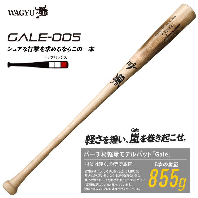 和牛JB バーチ材硬式木製バット (Gale) ゲイル 野球 軽量 (中学硬式