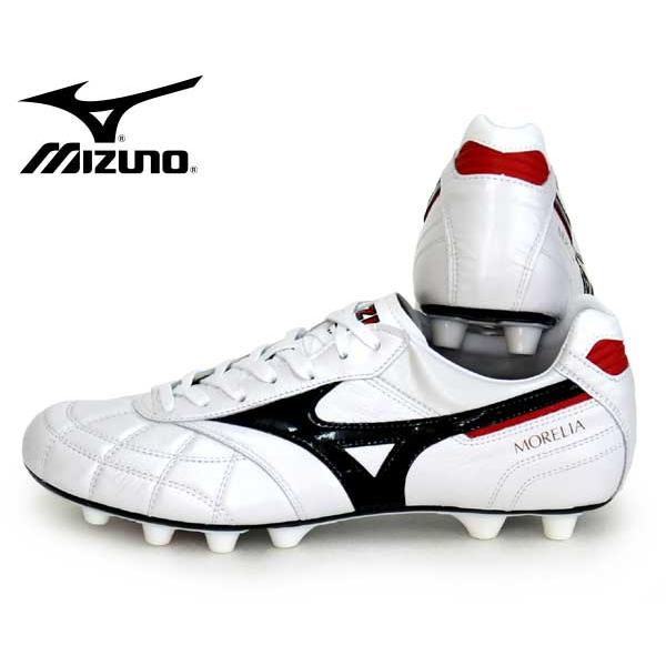 Mizuno Morelia スパイク 日本製 ホワイト/ブラック/レッド MIZUNO（ミズノ） モレリア 2 JAPAN サッカースパイク MORELIA クロス