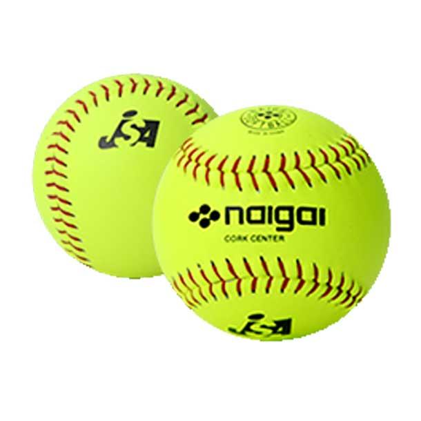 NAIGAI ナイガイイエローソフトボール（革製）検定3号 （1球