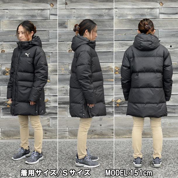 【美品】PUMA　プーマ　ダウン　2way ベンチコート　ロング　黒　サイズ感L PUMA ダウンコート メンズ アウター メンズ/プーマ ベンチコート