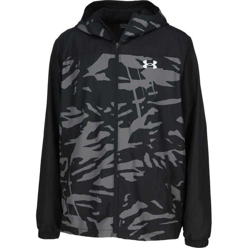 UNDER ARMOUR （アンダーアーマー） 野球＆ソフトボール トレーニングウェア UA TRICOT WOVEN FULL-ZIP HOODED JACKET 【ブラック】 6007972 001 トレーニングシャツ ジャケット メンズ 男性用 黒 株式会社ドーム 25FW {NP} ≪TEAM≫ UNDER ARMOUR（アンダーアーマー） UA TRICOT WOVEN FULL-ZIP HOODED
