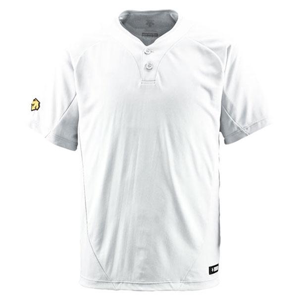デサント DESCENTE 2ボタンTシャツ 野球 ソフト 半袖Tシャツ (DB201-SWHT) | DESCENTE