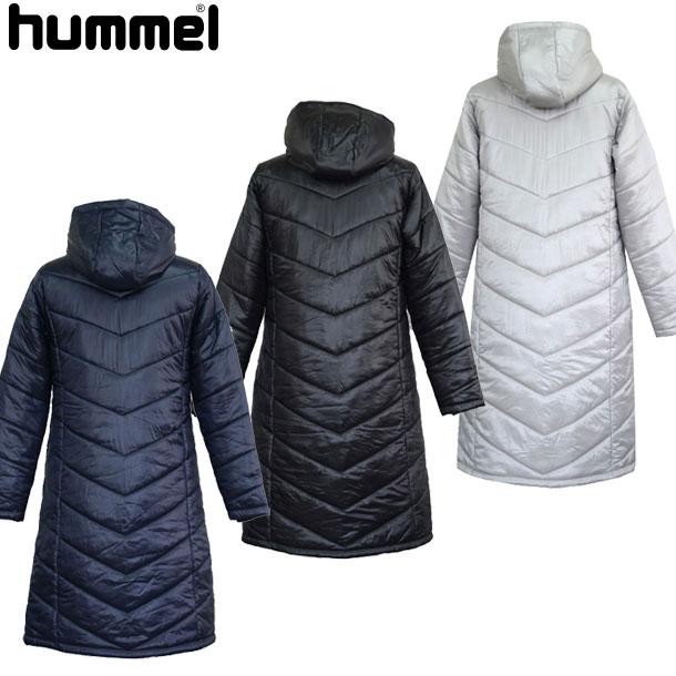 ヒュンメル hummel ピットスポーツ限定 レディース パデッドロングコート ピットスポーツ コラボ商品 中綿 ベンチコート (HLW8081KM)｜pitsports｜09