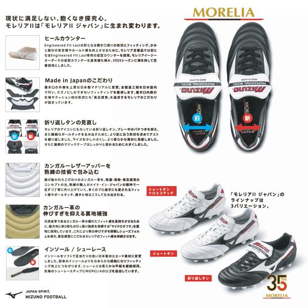 ミズノ MIZUNO モレリア II JAPAN サッカースパイク MORELIA ノーマルステッチ ショートタン 20SS (P1GA200109)｜pitsports｜06