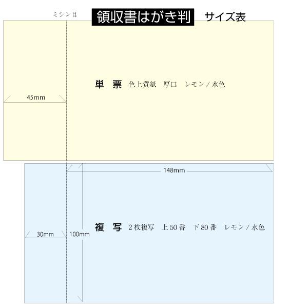 領収書 名入れ 印刷 作成 インボイス対応 はがきサイズ 2枚綴り50組