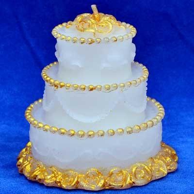 ウェディングケーキ型キャンドル ゴールド Mo1 ピクシーダスト Yahoo 店 通販 Yahoo ショッピング