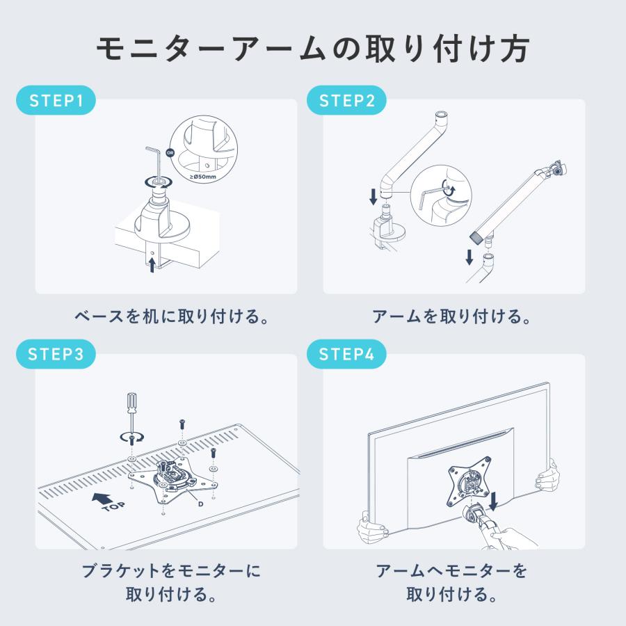 モニターアーム ホワイト スリム シングル ホワイト ブラック ゴールド ガススプリング 17〜32インチ ゲーミングモニター スタンド PS3S WAVE PSW3S  Pixio |  | 14