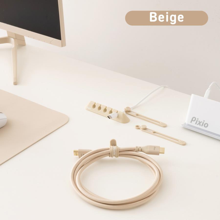 Pixio シリコン ケーブルホルダー ブラック ホワイト 黒 白 コードクリップ ケーブルドロップ ケーブル収納 コード管理 カラフル ブルー ピンク パープル グリー | Pixio | 19
