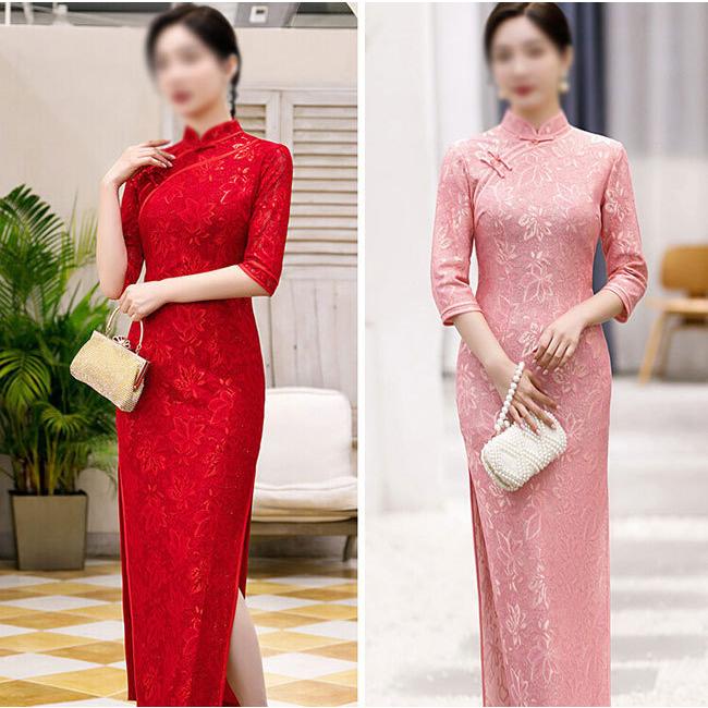 チャイナドレス ロング チャイナドレス 服 五分袖 チャイナ風ワンピース コスプレ 衣装 ワンピース ドレス 大きいサイズ Sml2l3l4l5l6l Qp 63 Pizoff 通販 Yahoo ショッピング