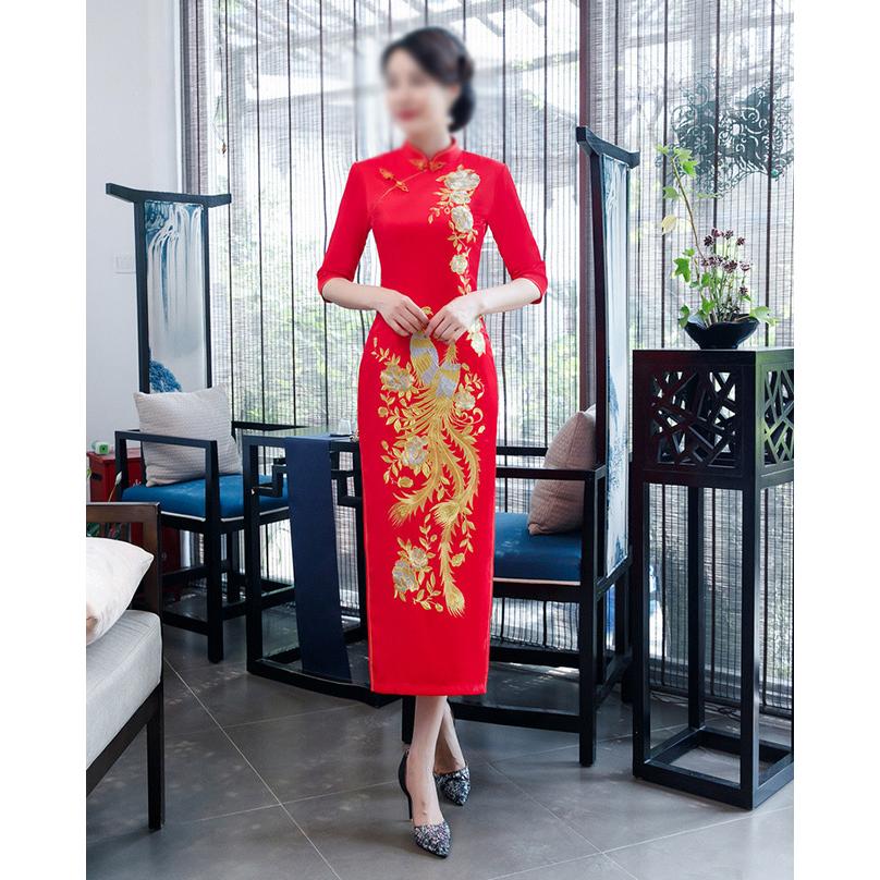 チャイナドレス レディース チャイナ服 赤 パーティードレス ロング 鳳柄 チャイナ風 コスプレ衣装 結婚式 披露宴 お呼ばれ Qp 65 Pizoff 通販 Yahoo ショッピング