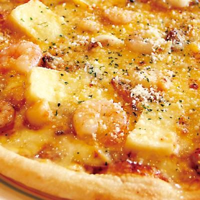 ピザ　冷凍ピザ　カマンベールシーフードピザ（カマンベールチーズ　エビ　アサリ）職人の手作り　ピザ生地　ピザ・シティーズ　チーズ　トマト