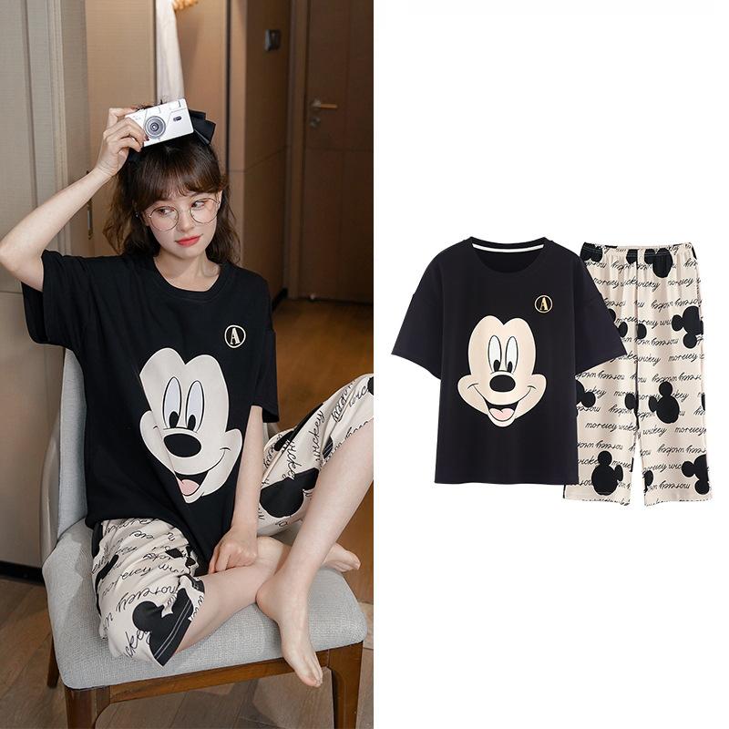 レディースファッション パネル ニューアートフレーム ナチュラル パジャマ レディース 2点セットディズニー ミッキー ミニー柄 半袖 七分丈 半ズボン ルームウェア上下セット パジャマ 可愛い セットアップ 部屋着 春夏 Hfyeittnpg Www Robertgillow Co Uk