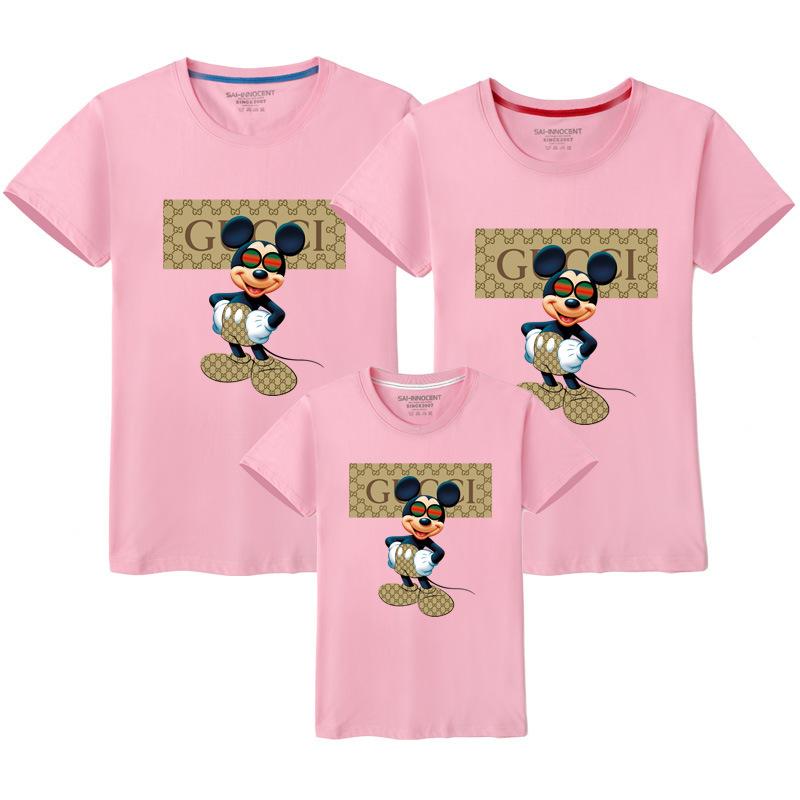 親子ペアルック 親子ペア Tシャツ 半袖 ディズニー ミッキーミニー柄