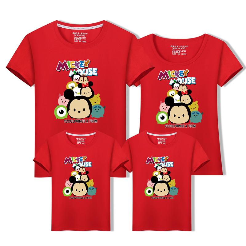国内配送 親子ペアルック 親子ペア Tシャツ 半袖 ディズニー ミッキー 柄 トップス 親子お揃い 兄弟 お揃い 夏物 パパ ママ キッズ 子供服 レディース メンズ 親子服 Aynaelda Com