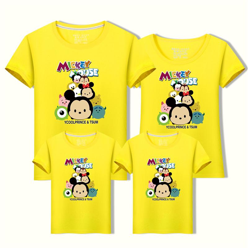 国内配送 親子ペアルック 親子ペア Tシャツ 半袖 ディズニー ミッキー 柄 トップス 親子お揃い 兄弟 お揃い 夏物 パパ ママ キッズ 子供服 レディース メンズ 親子服 Aynaelda Com