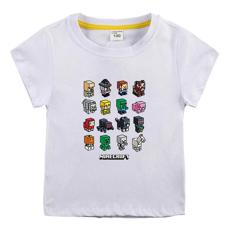 冬バーゲン☆特別送料無料!】Tシャツ子供 MINECRAFT マインクラフトトップス 90 110 100 80 半袖 130 子ども服 子供服 男の子 キッズ 女の子 ルームウェア 夏物 120 140 150 子ども服 マインクラフト メッシュTシャツ ブラック 140
