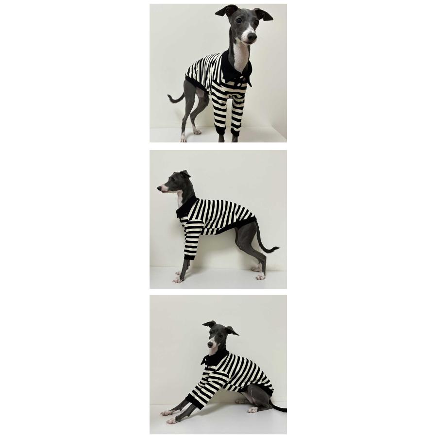 ボーダーシンプル 長袖 Tシャツ おしゃれ犬服 イタグレ 服 ミニピン