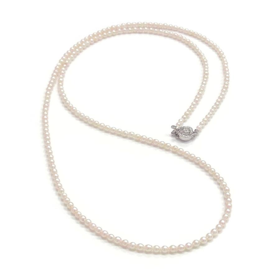 アコヤ真珠 ベビーパールロングネックレス 80cm ホワイトピンク系 3  