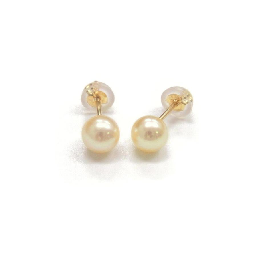 アコヤ真珠 ベビーパールピアス イヤリング 5-5.5mm ゴールド 無調色  