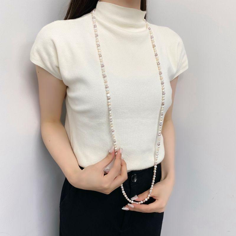 再入荷」淡水真珠 3wayパールロングネックレス マルチカラー 再入荷」淡水真珠 3wayパールロングネックレス マルチカラー