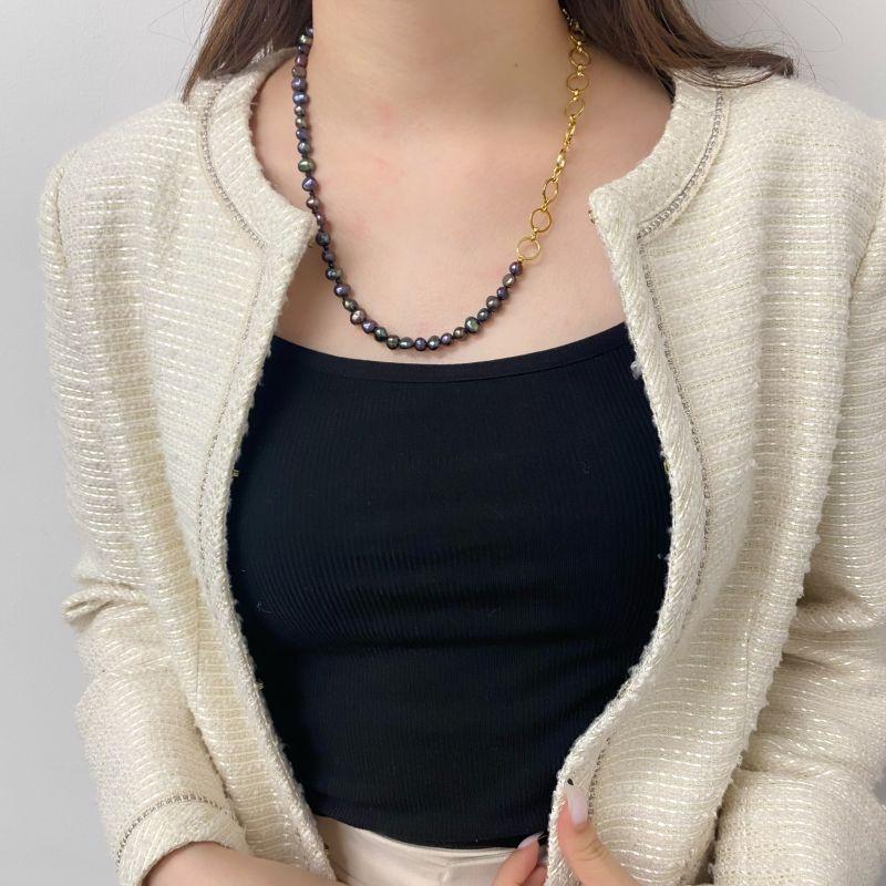 淡水真珠 マルチwayチェーンパールネックレス 6-7mm 7-8mm バロック 