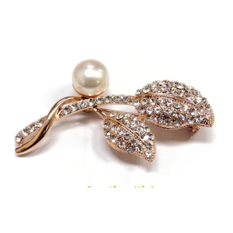 パールブローチ 葉 ピンクゴールド色 カットガラス 淡水パール 華やか 特別価格 Fwpearl Brooch Brass パール パール コウベ 通販 Yahoo ショッピング