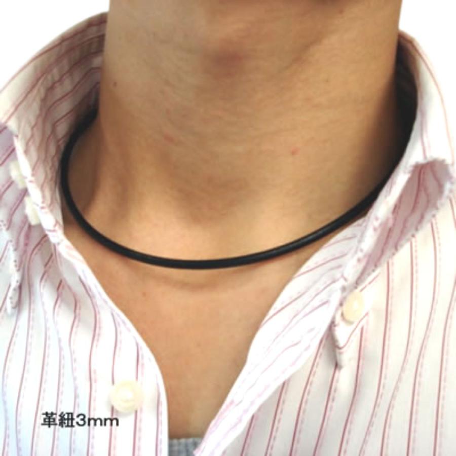 革紐ネックレス 本牛革 3mm 45cm 50cm ブラック ユニセックス SV925製