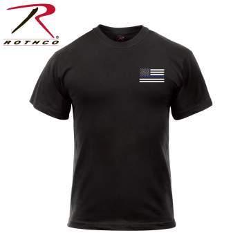 Ｔシャツ　半袖　ロスコ　ミリタリー　Rothco Honor and Respect 2-Sided Thin Blue Line Flag T-Shirt - Black | ROTHCO