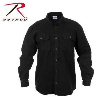 ロスコ　ミリタリー　シャツ　Rothco Heavy Weight Solid Flannel Shirt　Black 4637 | ROTHCO | 01