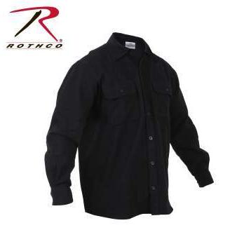 ロスコ　ミリタリー　シャツ　Rothco Heavy Weight Solid Flannel Shirt　Black 4637 | ROTHCO | 02