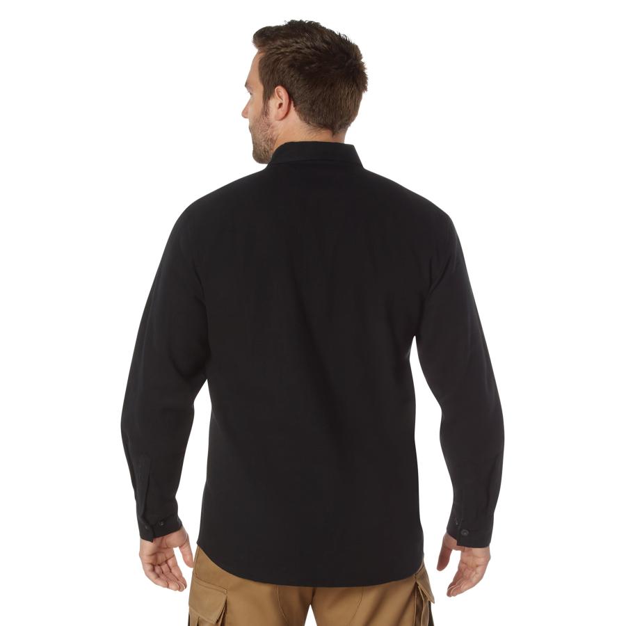 ロスコ　ミリタリー　シャツ　Rothco Heavy Weight Solid Flannel Shirt　Black 4637 | ROTHCO | 04