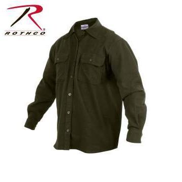 ミリタリー　長袖シャツ　ロスコ　Rothco Heavy Weight Solid Flannel Shirt　OD | ROTHCO | 02