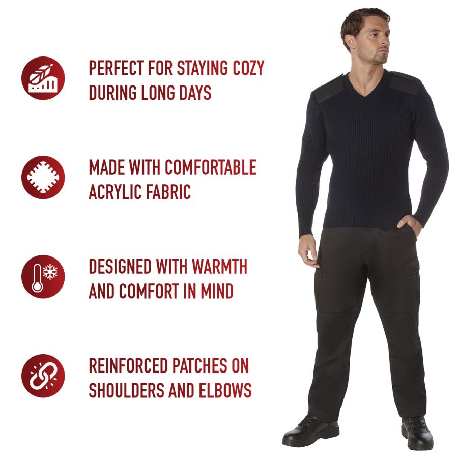 アクリル セーター　ミリタリー　ロスコ　Rothco G.I. Style Acrylic V-Neck Sweater　NavyBlue 6345 | ROTHCO | 05