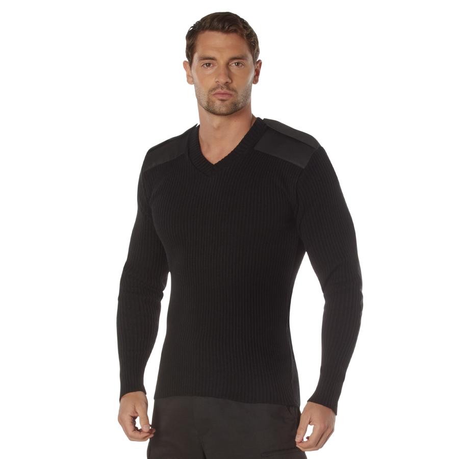 アクリル セーター ロスコ　Rothco G.I. Style Acrylic V-Neck Sweater　Black  6345 | ROTHCO | 04