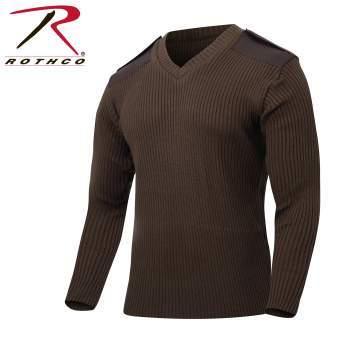 ミリタリー　セーター　ロスコ　Rothco G.I. Style Acrylic V-Neck Sweater　Brown 6345 | ROTHCO