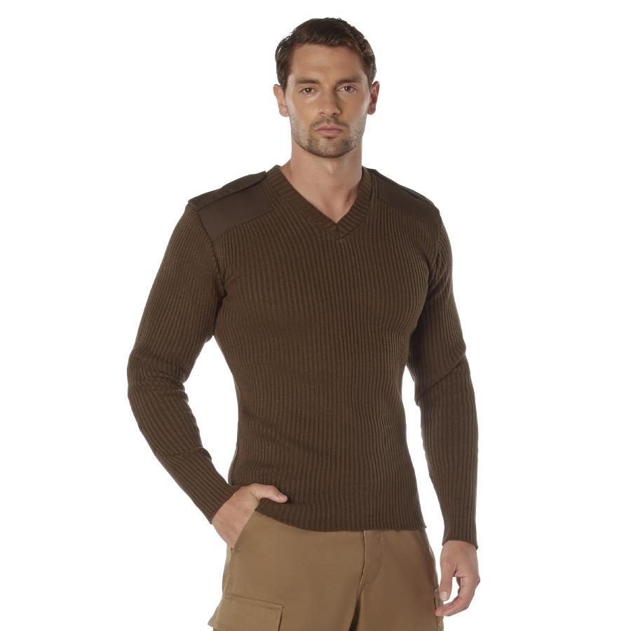 ミリタリー　セーター　ロスコ　Rothco G.I. Style Acrylic V-Neck Sweater　Brown 6345 | ROTHCO | 04