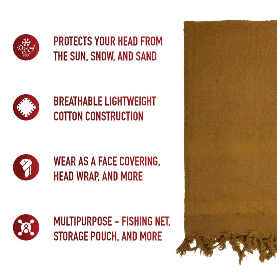 シュマグ  ロスコ アフガンストール スカーフ 無地ストール Rothco メンズ レディース  8637 | ROTHCO | 11