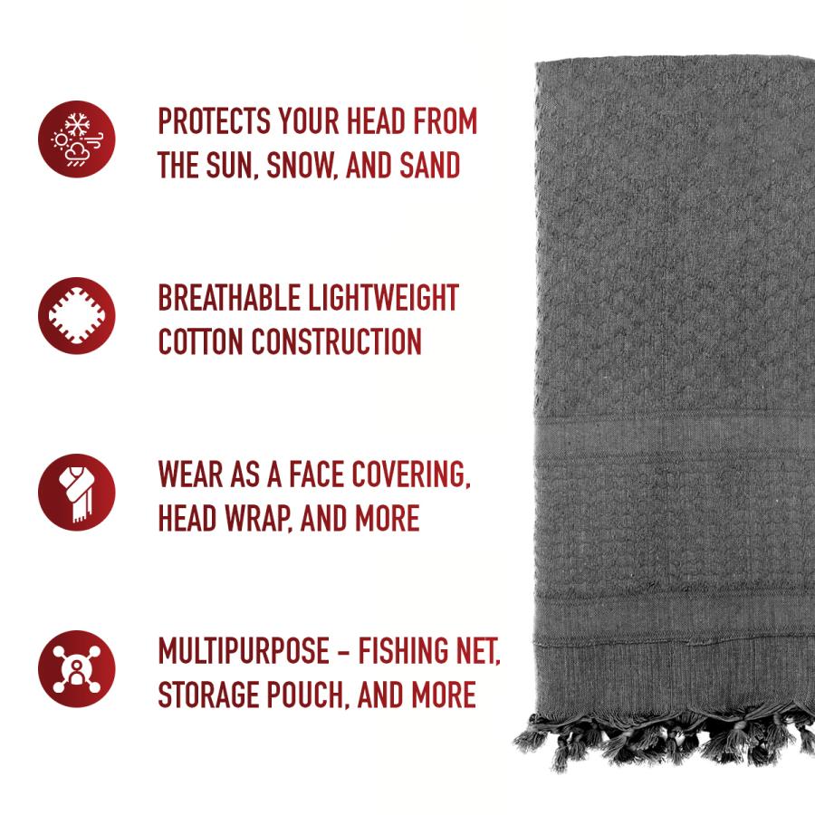 シュマグ  ロスコ アフガンストール スカーフ 無地ストール Rothco メンズ レディース  8637 | ROTHCO | 13