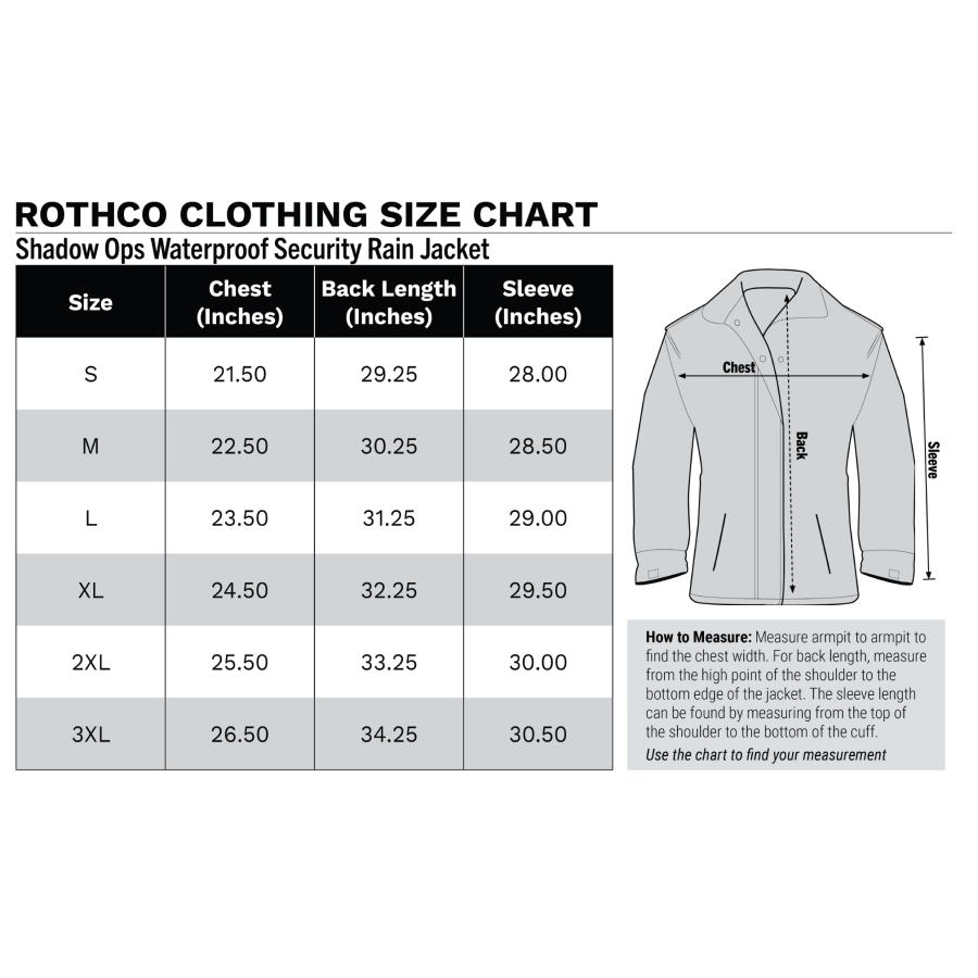 ロスコ　シャドウオプス防水セキュリティレインジャケット　Rothco Shadow Ops Waterproof Security Rain Jacket | ROTHCO | 11