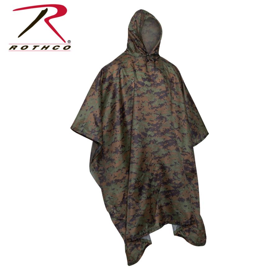 ロスコ ROTHCO 正規品 メンズ レインコート G.I. TYPE RIP-STOP PONCHO 4858 WOODLANDCAMO クリスマス プレゼント ラッピング ROTHCO（ロスコ） ポンチョ 雨 G.I.タイプ Rothco G.I. Type Rip-Stop