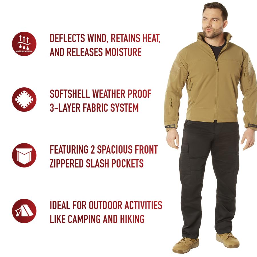 ロスコ ミリタリージャケット ソフトシェルジャケット ROTHCO Covert Ops Lightweight Soft Shell Jacket | ROTHCO | 17