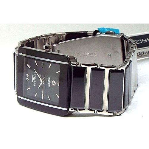 TECHNOS テクノス メンズ腕時計 クラシック セラミック ブラックダイヤル 本革ブレスセット TSM903TB-SET [並行輸入?