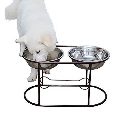 激安特価 猫 犬 ペット用 ダブル ボウル 高さがあるスタンド付 ステンレス製 食器 餌入り ごはん皿 お水入れ L 即納 最大半額 Www Simon Page Com