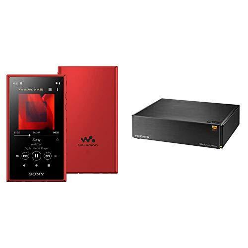 【ミュージックサーバーセット】SONY ウォークマン 16GB Aシリーズ レッド NW-A105 RとI-O DATA ネットワークオーディ デジタルオーディオプレーヤー