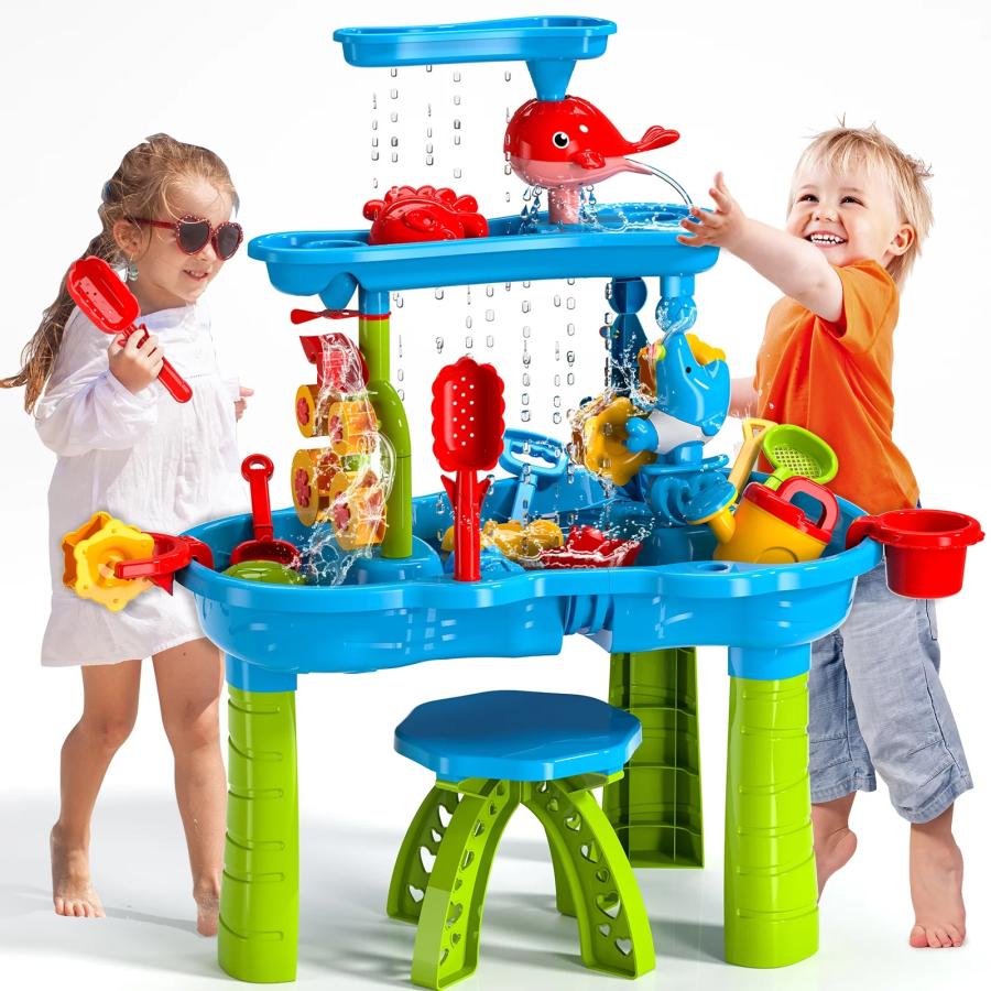 TEMI Kids Sand Water Table for Toddlers 3Tier Sand and Water Play