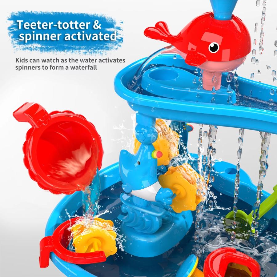 通販モール TEMI Kids Sand Water Table for Toddlers 3-Tier Sand and Water Play Table Toys テミ キッズ サンドウォーター テーブル 砂と水 プレイテーブル